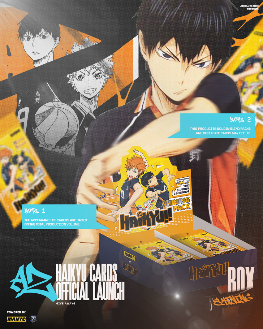 MANYC Haikyu!! Vol. 1 Official Collector Cards – Shining Box (20 Packs)
