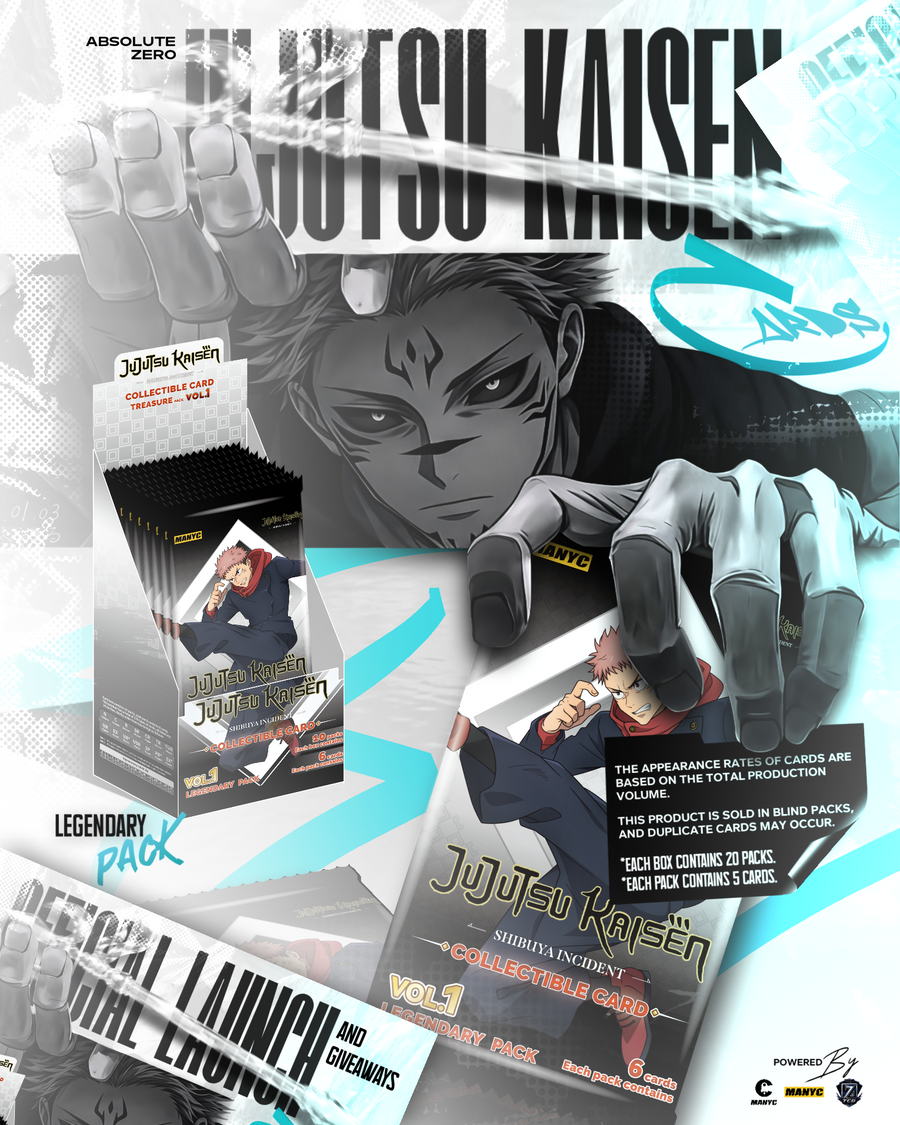 MANYC Jujutsu Kaisen Vol. 1 Official Collector Cards – Legendary Box (10 Packs)
